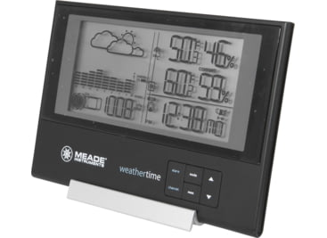 meade atomic clock weather station slim personal line