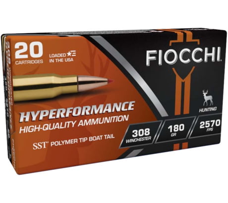 Fiocchi Hyperformance Hunt .308 Winchester 180 Grain SST Brass Cased Rifle  Ammunition 308HSC ON SALE!