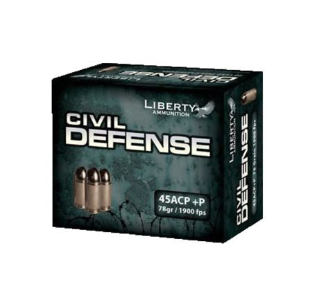 Liberty Ammunition Civil Defense .45 ACP +P 78 Grain Hollow Point